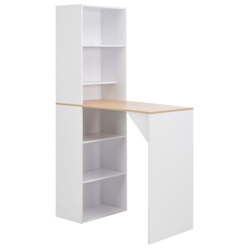 Table De Bar Avec Armoire Blanc 115x59x200 Cm