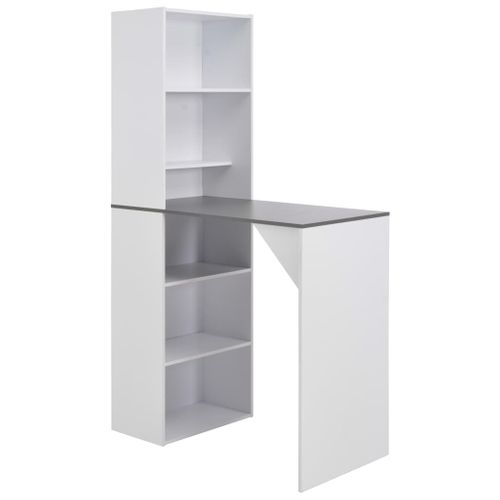 Table De Bar Avec Armoire Blanc 115x59x200 Cm