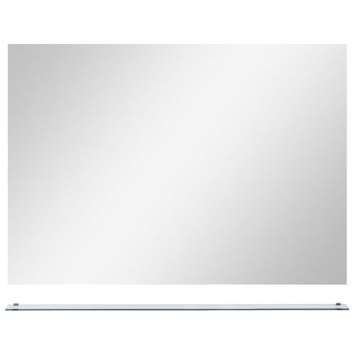 Miroir Mural Avec Étagère 80x60 Cm Verre Trempé