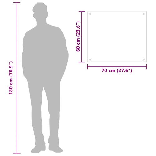 Dosseret De Cuisine Blanc 70x60 Cm Verre Trempé