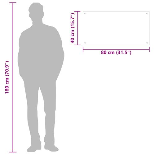 Dosseret De Cuisine Blanc 80x40 Cm Verre Trempé