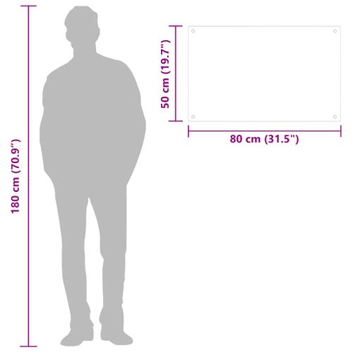 Dosseret De Cuisine Blanc 80x50 Cm Verre Trempé