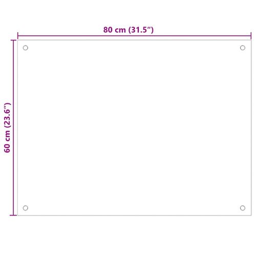 Dosseret De Cuisine Blanc 80x60 Cm Verre Trempé