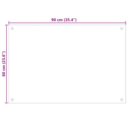 Dosseret De Cuisine Blanc 90x60 Cm Verre Trempé