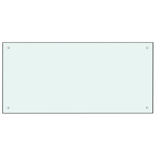 Dosseret De Cuisine Blanc 100x50 Cm Verre Trempé