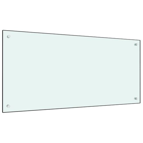 Dosseret De Cuisine Blanc 100x50 Cm Verre Trempé