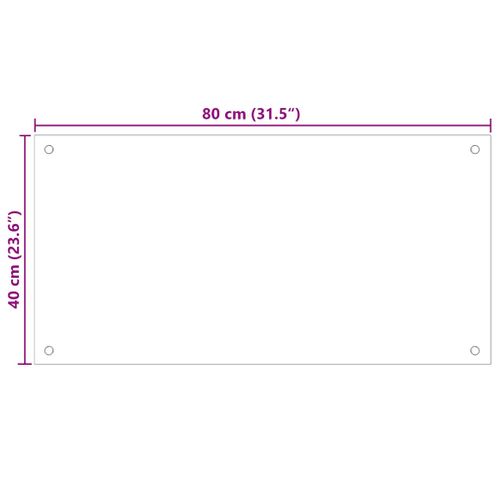 Dosseret De Cuisine Transparent 80x40 Cm Verre Trempé