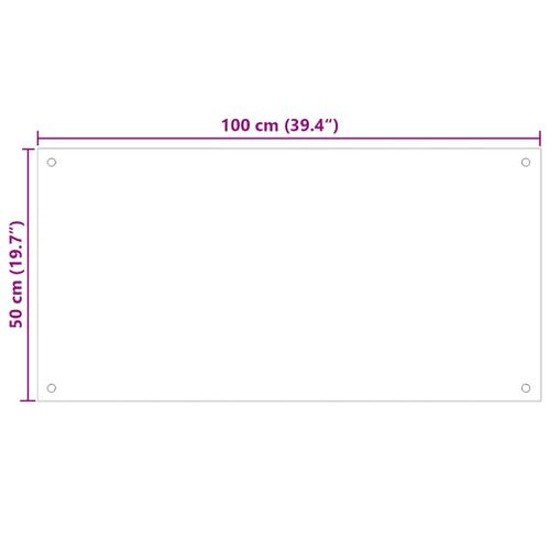Dosseret De Cuisine Transparent 100x50 Cm Verre Trempé