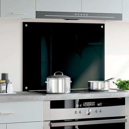 Dosseret De Cuisine Noir 80x60 Cm Verre Trempé