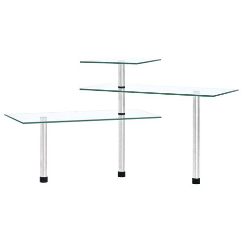 Étagère D'angle De Cuisine à 3 Niveaux Verre Trempé