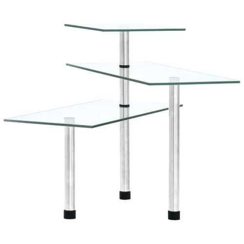 Étagère D'angle De Cuisine à 3 Niveaux Verre Trempé