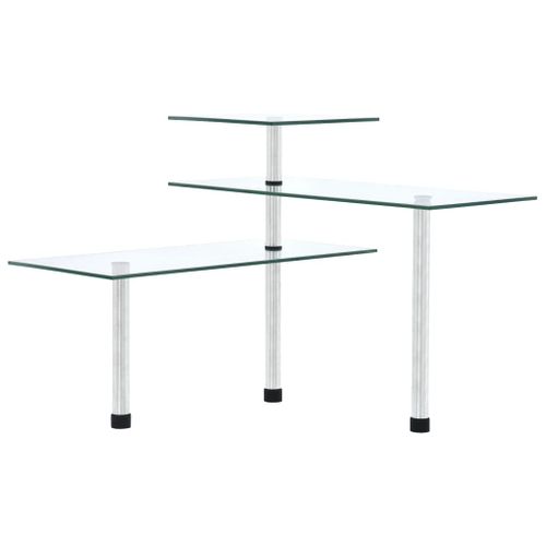 Étagère D'angle De Cuisine à 3 Niveaux Verre Trempé