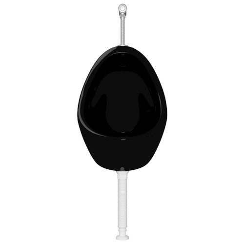 Urinoir Suspendu Avec Valve De Chasse D'eau Céramique Noir