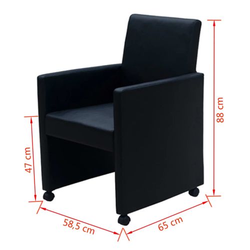 Chaises De Salle à Manger Design Ergonomique Avec Roulettes Pivotantes Sièges Rembourrés 2pcs