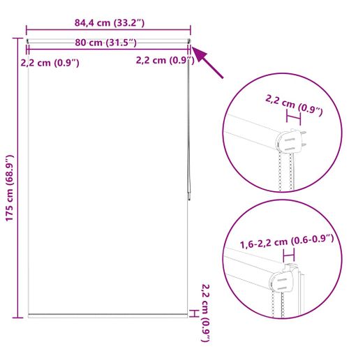 Store Roulant 80 X 175 Cm Blanc Cassé