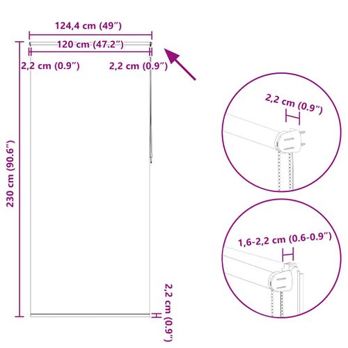 Store Roulant 120 X 230 Cm Gris