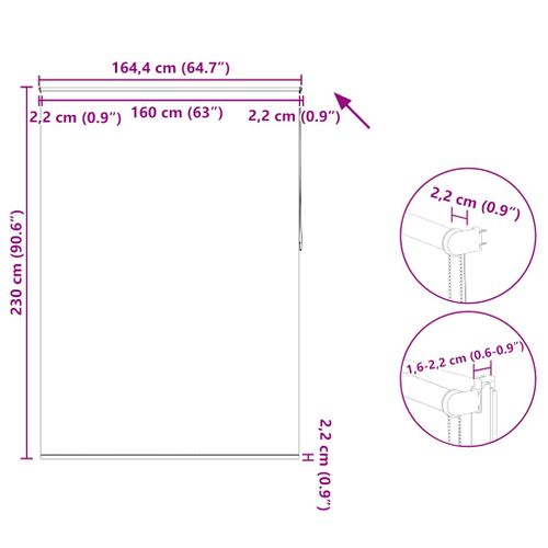 Store Roulant 160 X 230 Cm Gris