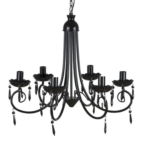 Lustre Suspendu Noir 6 Douilles D'ampoule