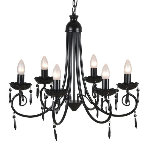 Lustre Suspendu Noir 6 Douilles D'ampoule