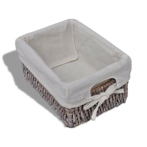 Étagère De Rangement Bois Marron 3 Paniers En Tissage