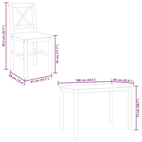 Ensemble De Salle à Manger 5 Pièces Blanc