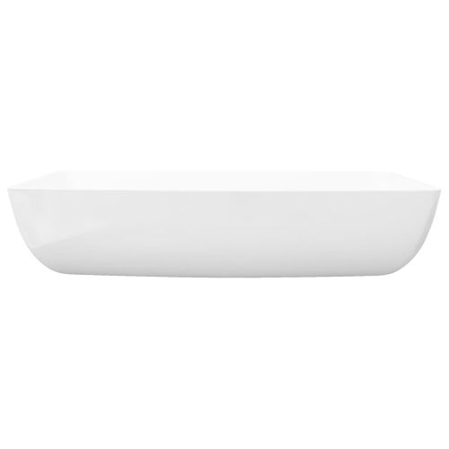 Lavabo Rectangulaire Céramique Blanc 71 X 39 Cm