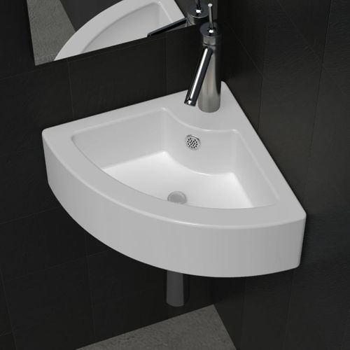 Lavabo Avec Trou De Trop-plein 45x32x12,5 Cm Blanc