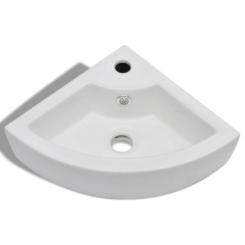 Lavabo Avec Trou De Trop-plein 45x32x12,5 Cm Blanc