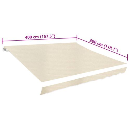 Toit D'auvent Toile Crème 4x3 M (cadre Non Inclus) Tissu Couverture Store Accessoires Camping