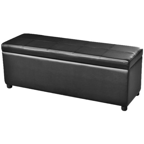 Banc Long De Rangement Bois Noir
