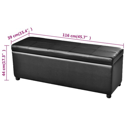 Banc Long De Rangement Bois Noir