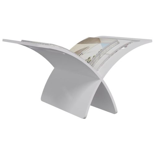 Porte-revue En Bois Sur Pied Blanc