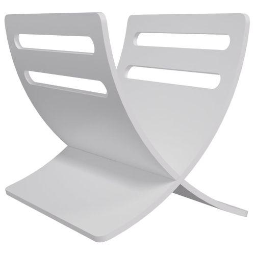 Porte-revue En Bois Sur Pied Blanc