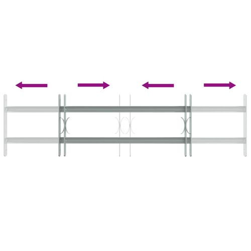 Grille Sécurité Fenêtre Acier Galvanisé Extensible 700-1050 Mm 2 Barres