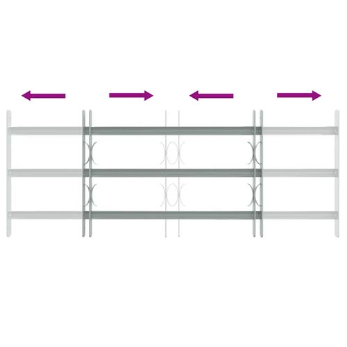 Grille Sécurité Fenêtre Acier Galvanisé Extensible 700-1050 Mm 3 Barres