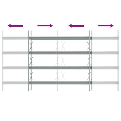 Grille Sécurité Fenêtre Acier Galvanisé Extensible 700-1050 Mm 4 Barres
