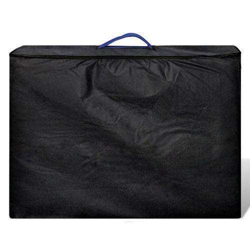 Table Pliable De Massage Bleu 2 Zones Avec Cadre En Bois