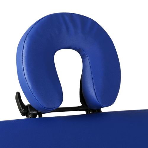 Table Pliable De Massage Bleu 2 Zones Avec Cadre En Bois