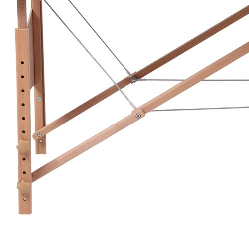 Table Pliable De Massage Noir 2 Zones Avec Cadre En Bois