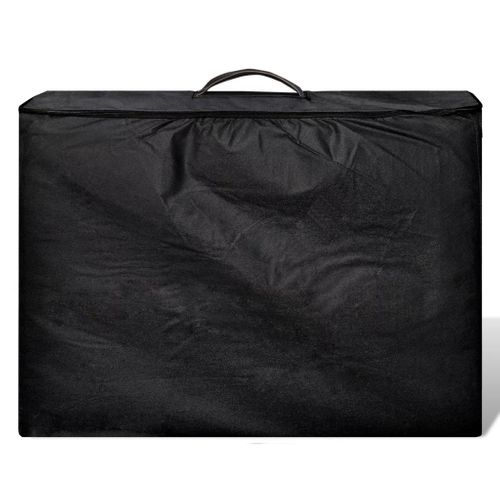 Table Pliable De Massage Noir 2 Zones Avec Cadre En Bois