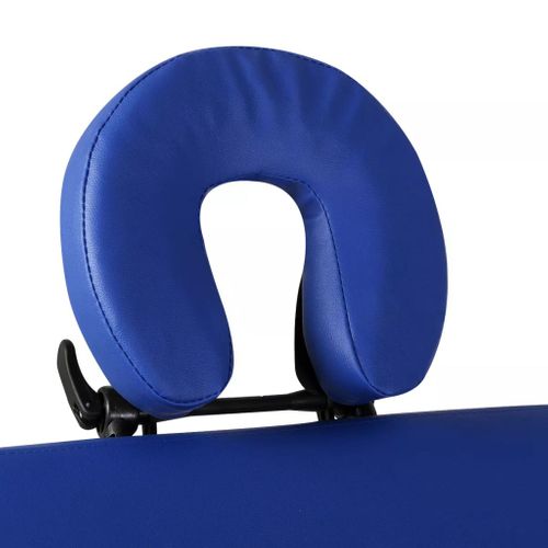 Table Pliable De Massage Bleu 3 Zones Avec Cadre En Bois