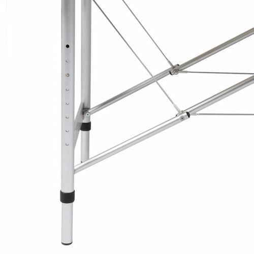 Table Pliable De Massage Noir 2 Zones Avec Cadre En Aluminium