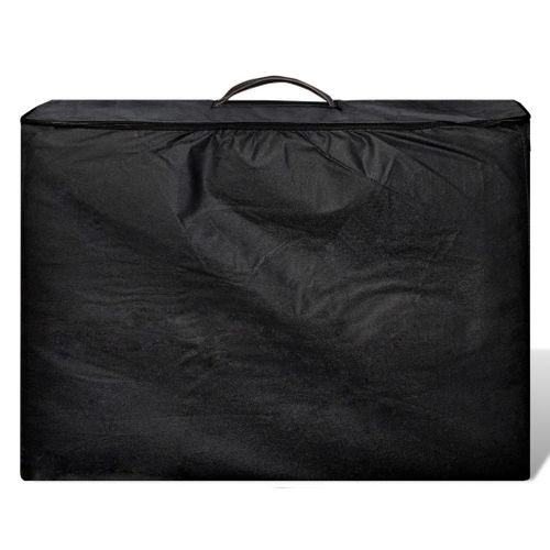 Table Pliable De Massage Noir 2 Zones Avec Cadre En Aluminium