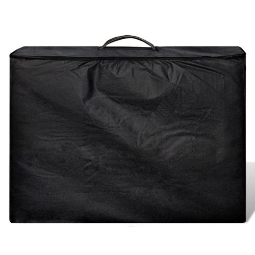 Table Pliable De Massage Noir 4 Zones Avec Cadre En Bois