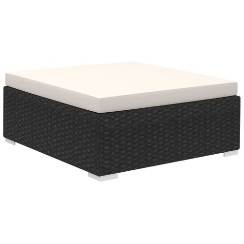 Salon De Jardin Avec Coussins 8 Pièces Résine Tressée Noir