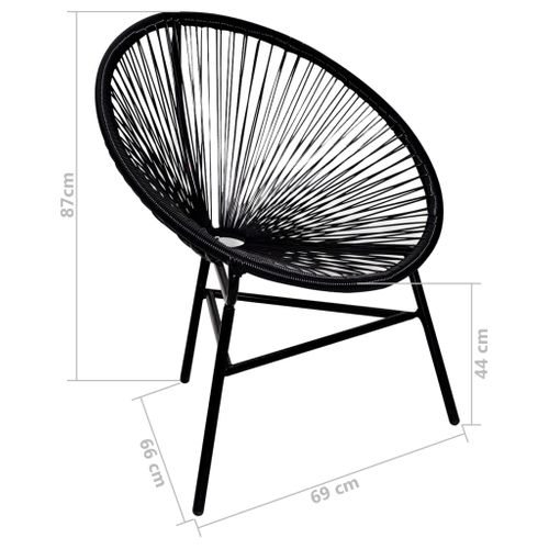 Chaise De Jardin Forme De Lune Résine Tressée Noir