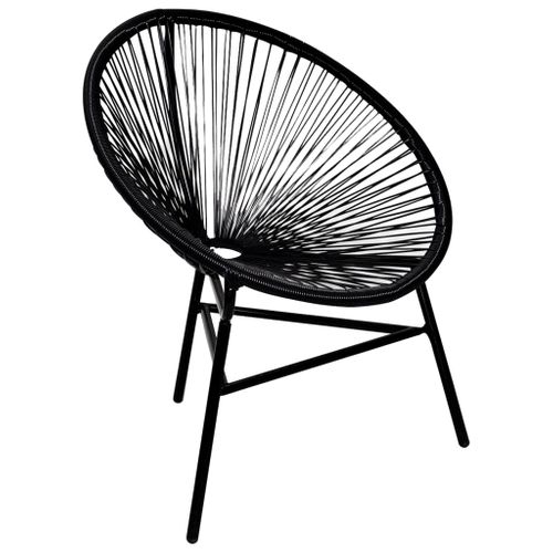 Chaise De Jardin Forme De Lune Résine Tressée Noir