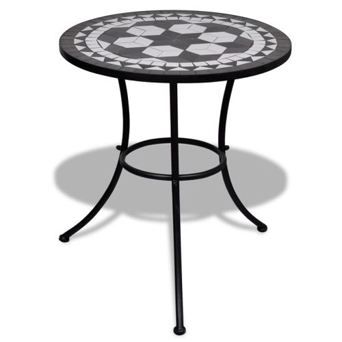 Table De Bistro Noir Et Blanc 60 Cm Mosaïque