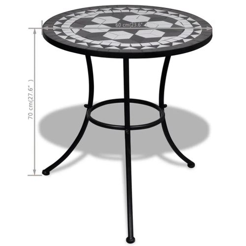 Table De Bistro Noir Et Blanc 60 Cm Mosaïque