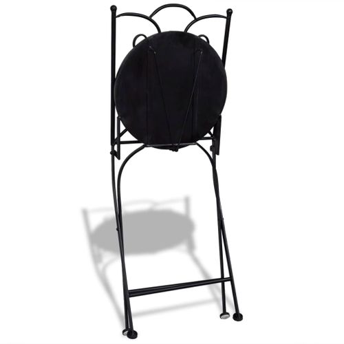 Chaises Pliables De Bistro 2 PCs Céramique Noir Et Blanc